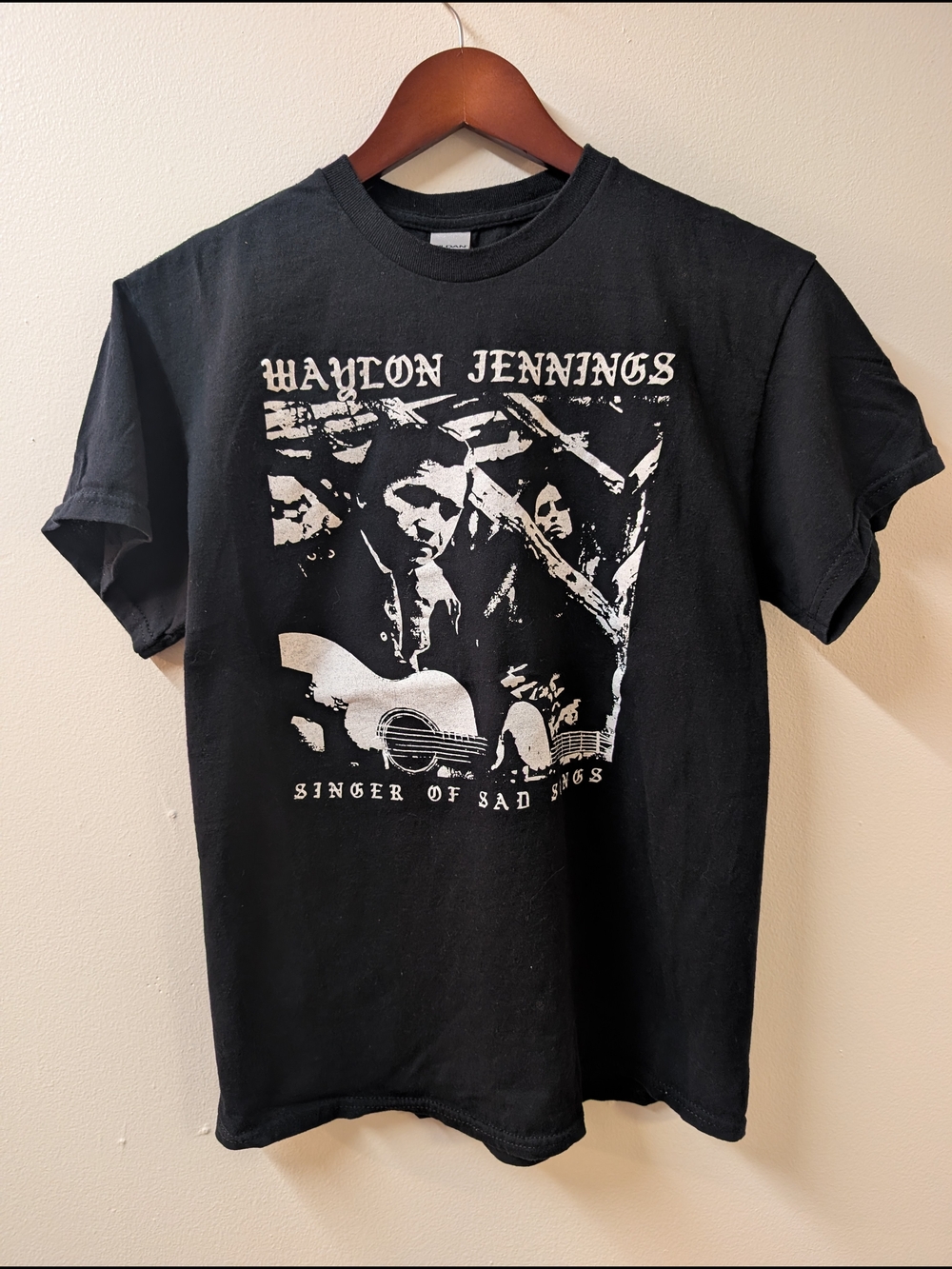 Waylon Jennings Singer Of Sad Songs T-shirt Black Size Medium